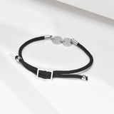 Women's Stainless Steel Bracelets Round Plate Lettering,Custom A-Z Initials
