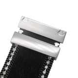 Mult-color Rhinestone Horse Hair Leather Bracelet Snap Bangle