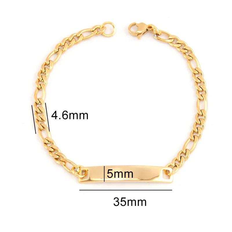 Stainless Steel Blank ID Bar Bracelet - Silver Mirror Polished