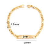 Stainless Steel Blank ID Bar Bracelet - Silver Mirror Polished