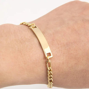 Stainless Steel Blank ID Bar Bracelet - Silver Mirror Polished
