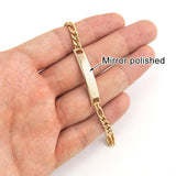 Stainless Steel Blank ID Bar Bracelet - Silver Mirror Polished