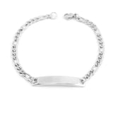 Stainless Steel Blank ID Bar Bracelet - Silver Mirror Polished