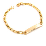 Stainless Steel Blank ID Bar Bracelet - Silver Mirror Polished