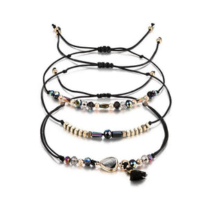 Multi-color Crystal Tassel Bracelet, Adjustable Belt Design