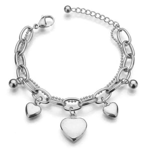 Engraved Heart Bracelet Love Heart Bracelets For Women Charm Bracelets
