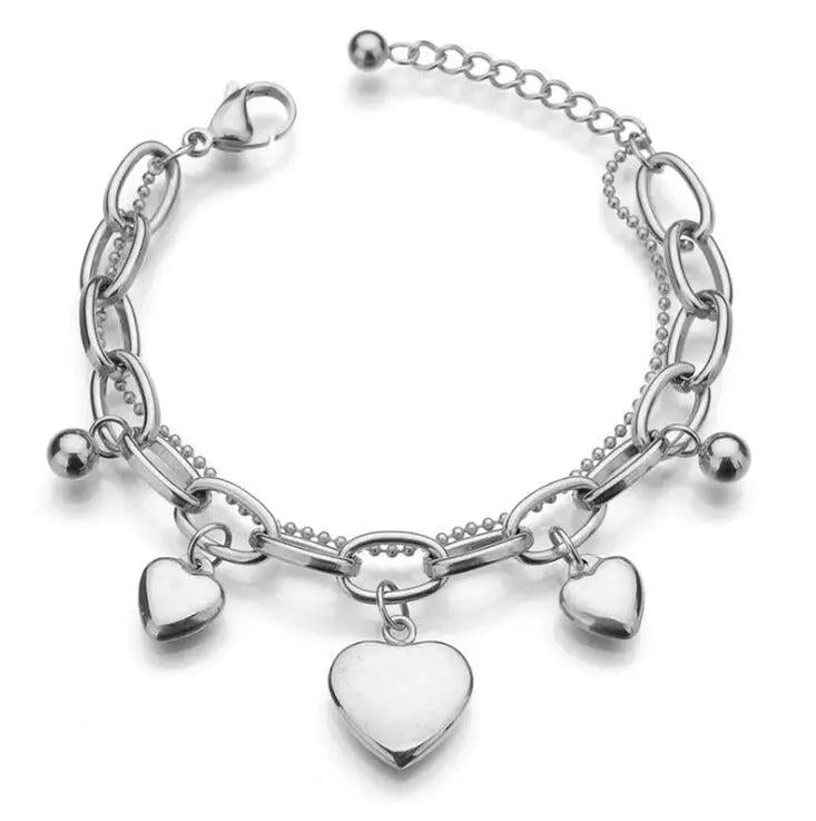 Engraved Heart Bracelet Love Heart Bracelets For Women Charm Bracelets