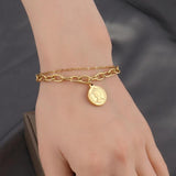 Stainless Steel Four Leaf Clover Bracelet for Women