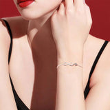 Peach Heart Combination Bracelet Alloy Glass Bangles Bridal Costume