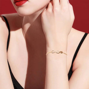 Peach Heart Combination Bracelet Alloy Glass Bangles Bridal Costume