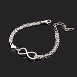 Peach Heart Combination Bracelet Alloy Glass Bangles Bridal Costume
