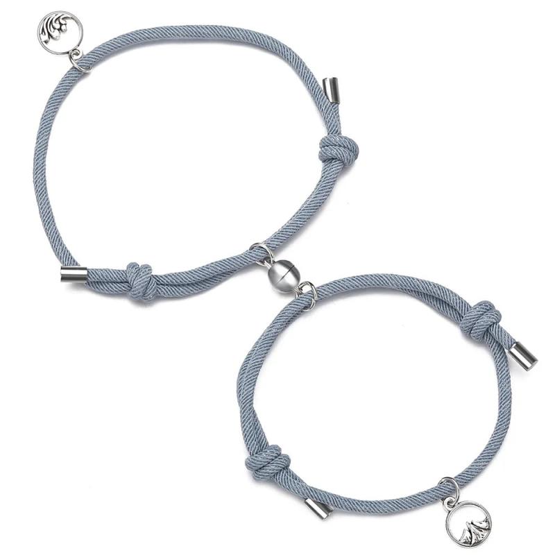 Magnetic Heart Bracelet Couple Bracelets Rope Magnet Jewelry