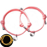Fluorescence Magnetic Couple Bracelets for Friendship, Braid Rope Magnet Jewelry