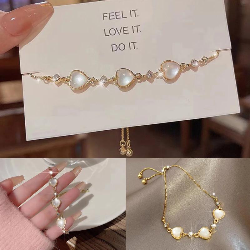 Mother's Push Pull Heart Bracelet Set for Girls