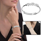 Love Shaped Bow Silver Plated Bracelet & Digital Watch Set