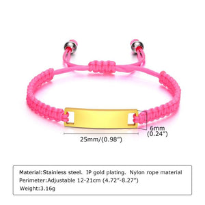 Stainless Steel Rope Chain Bracelet for Nylon Braided ID Bracelets