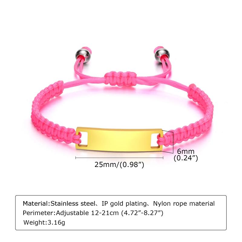 Stainless Steel Rope Chain Bracelet for Nylon Braided ID Bracelets