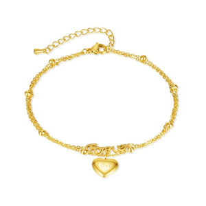 Classic Heart ForeverLove Titanium Steel Anklet