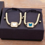 Romantic Rainbow Butterfly Crystal Bracelet Women's Adjustable Charm Jewelry