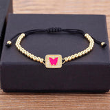 Romantic Rainbow Butterfly Crystal Bracelet Women's Adjustable Charm Jewelry