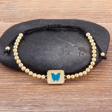 Romantic Rainbow Butterfly Crystal Bracelet Women's Adjustable Charm Jewelry
