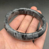 Natural Grey Jade Bangle Men Women Stone Jewelry Bracelets Accessories