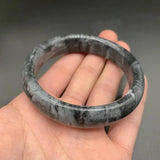Natural Grey Jade Bangle Men Women Stone Jewelry Bracelets Accessories