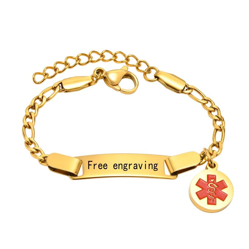 Custom Engraved Stainless Steel Children's Medical Alert Bracelet