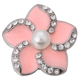 5pcs Rhinestone Flower Snap Button 18mm Fit DIY Snap Bracelet Bangle
