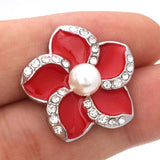 5pcs Rhinestone Flower Snap Button 18mm Fit DIY Snap Bracelet Bangle