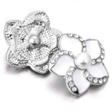 5pcs Rhinestone Flower Snap Button 18mm Fit DIY Snap Bracelet Bangle