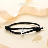 Silver-Plated Puzzle Couple Bracelet Romantic Gift Men's Party Jewelry