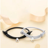Silver-Plated Puzzle Couple Bracelet Romantic Gift Men's Party Jewelry