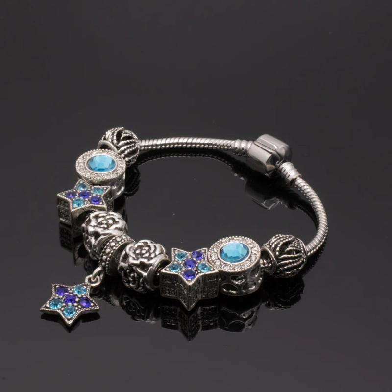 DIY Rainbow Heart Beaded Bracelet Glass Beads Jewelry Accessory