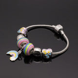 DIY Rainbow Heart Beaded Bracelet Glass Beads Jewelry Accessory