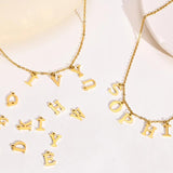 Stainless Steel Initial Letter Band Pendant Necklace for Women