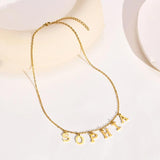 Stainless Steel Initial Letter Band Pendant Necklace for Women