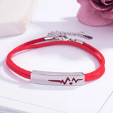 Couple Red Rope Bracelets Heartbeat Strings Tough Watches Necklace Earrings