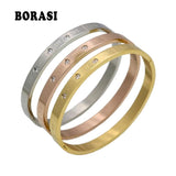Crystal Cuff Bracelets For Women Stainless Steel Jewelry