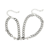 Stainless Steel Love Magnet Couple Bracelet Pair Thin Sports Watch