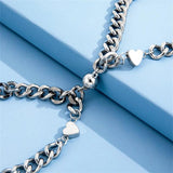 Stainless Steel Love Magnet Couple Bracelet Pair Thin Sports Watch