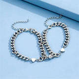 Stainless Steel Love Magnet Couple Bracelet Pair Thin Sports Watch