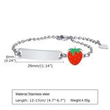 Stainless Steel Strawberry Chain Bracelet for Women and Children