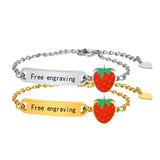 Stainless Steel Strawberry Chain Bracelet for Women and Children