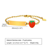 Stainless Steel Strawberry Chain Bracelet for Women and Children