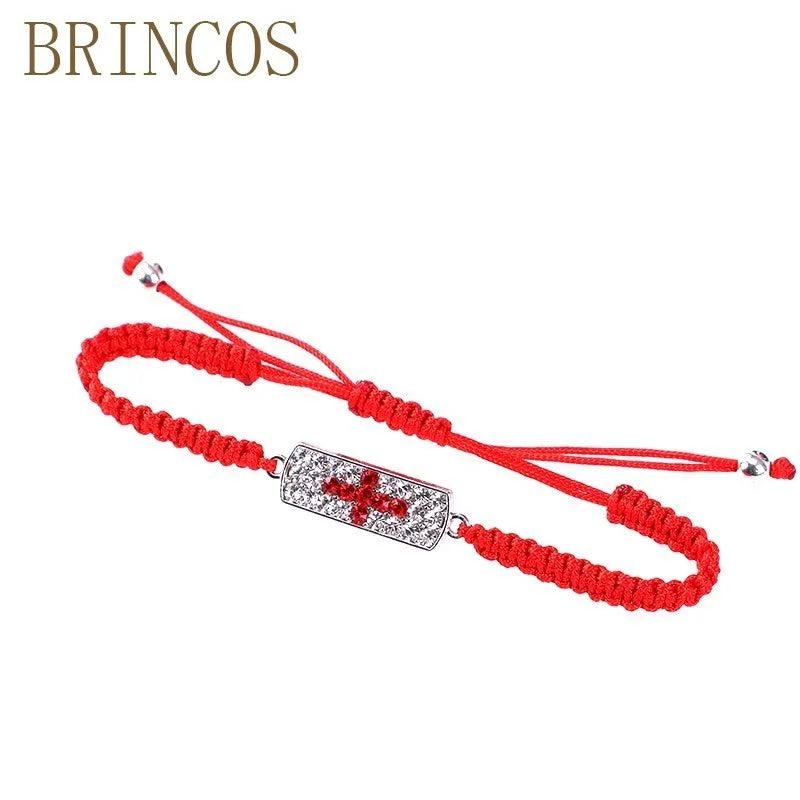 Jesus Bracelet Red String Beaded Charm Bohemian Crystal Adjustable Lucky