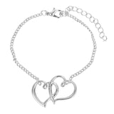 Summer Double Love Peach Heart Bracelet Pearl Set