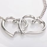 Summer Double Love Peach Heart Bracelet Pearl Set