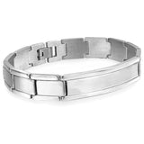 Men's Stainless Steel ID Bracelet Silver Link Chain Boyfriend Jewelry Gift