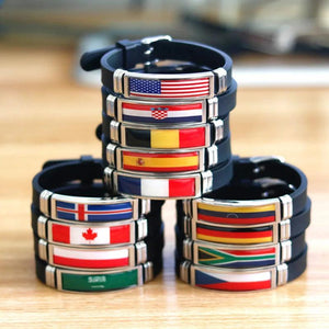 Stainless Steel Flag Silicone Bracelet Patriotic Movement Sports Bracelet